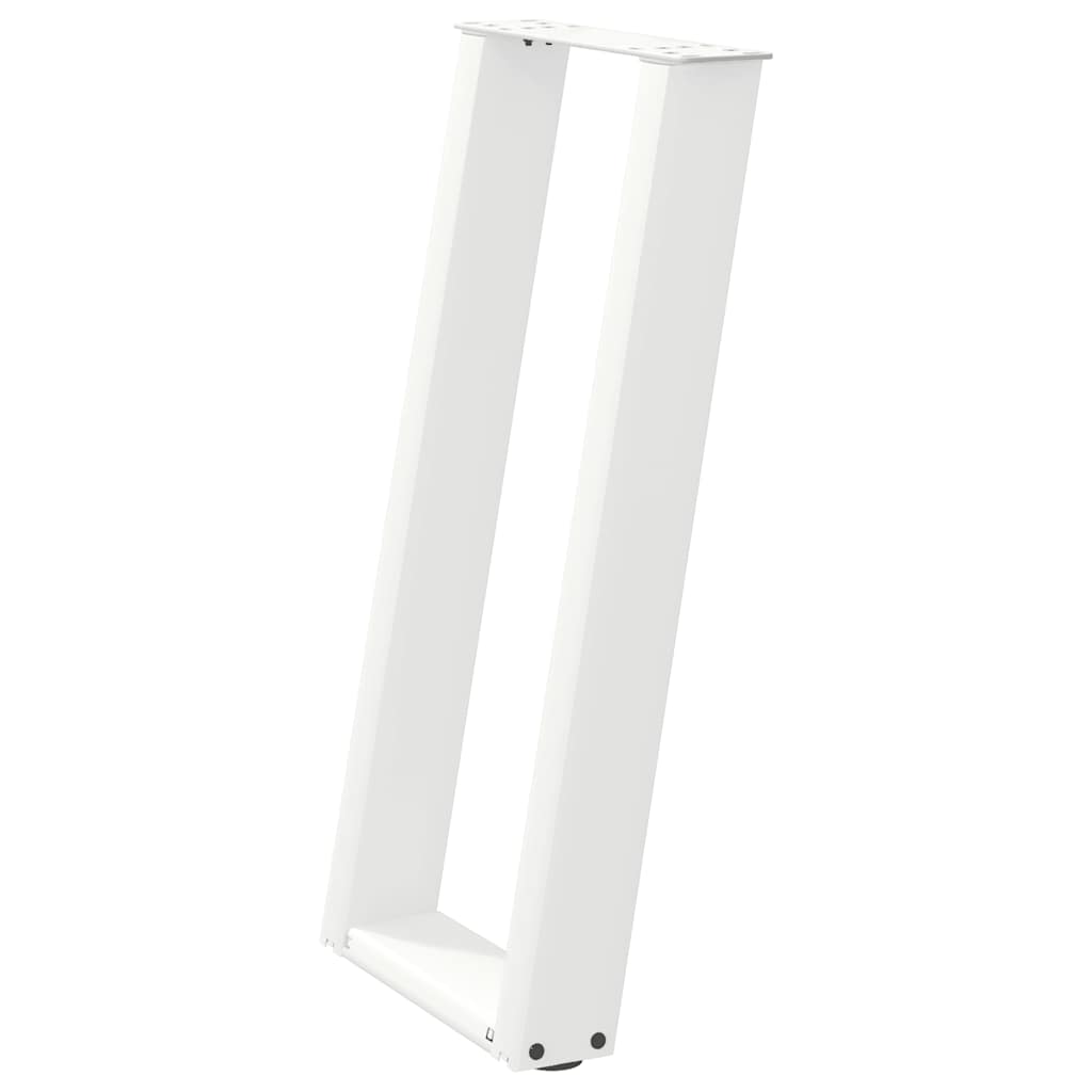 Pieds de table console forme de U 2pcs blanc 28x(72-73)cm acier Pieds de table vidaXL