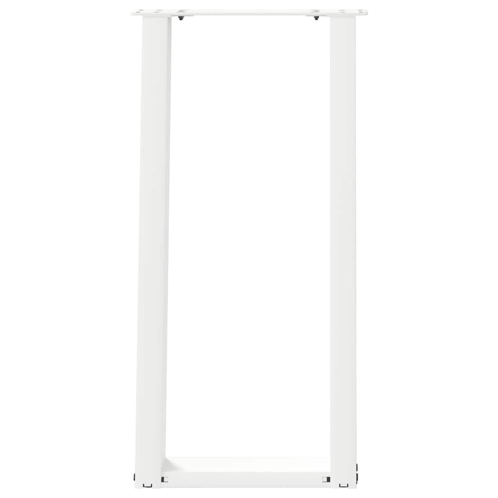 Pieds de table console forme de U 2pcs blanc 28x(72-73)cm acier Pieds de table vidaXL