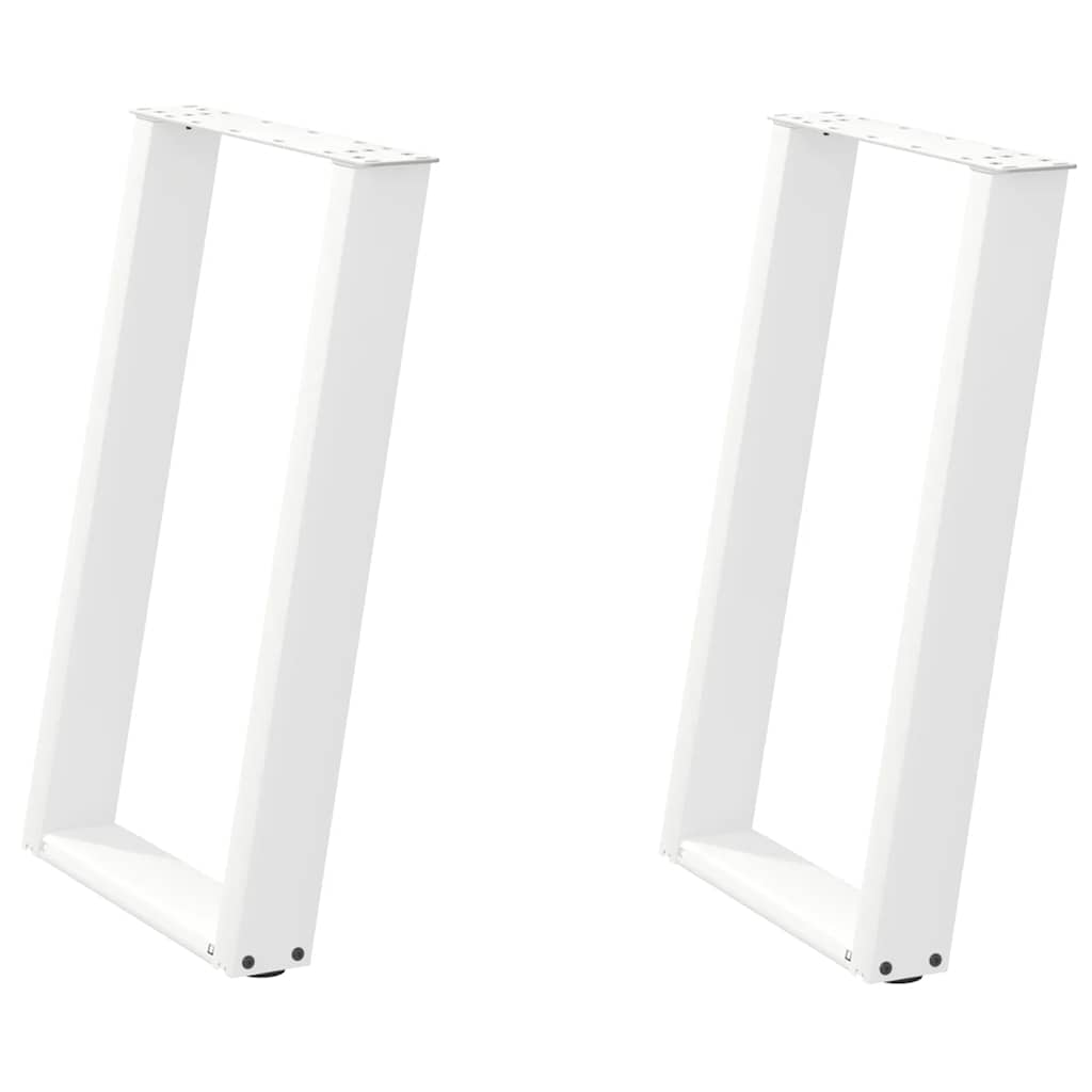 Pieds de table à manger forme de U 2 pcs blanc 50x(72-73) cm Pieds de table vidaXL