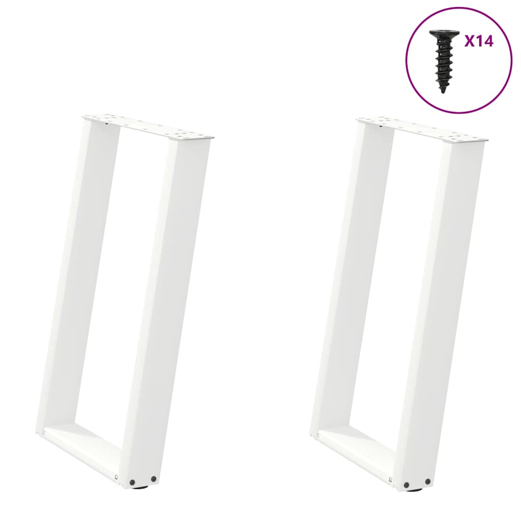 Pieds de table à manger forme de U 2 pcs blanc 60x(72-73) cm Pieds de table vidaXL