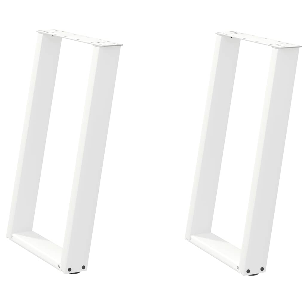 Pieds de table à manger forme de U 2 pcs blanc 60x(72-73) cm Pieds de table vidaXL