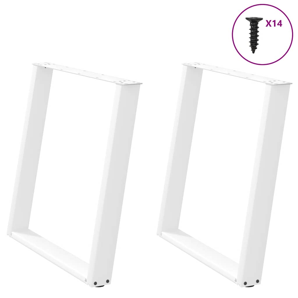 Pieds de table à manger forme de U 2 pcs blanc 70x(72-73) cm Pieds de table vidaXL