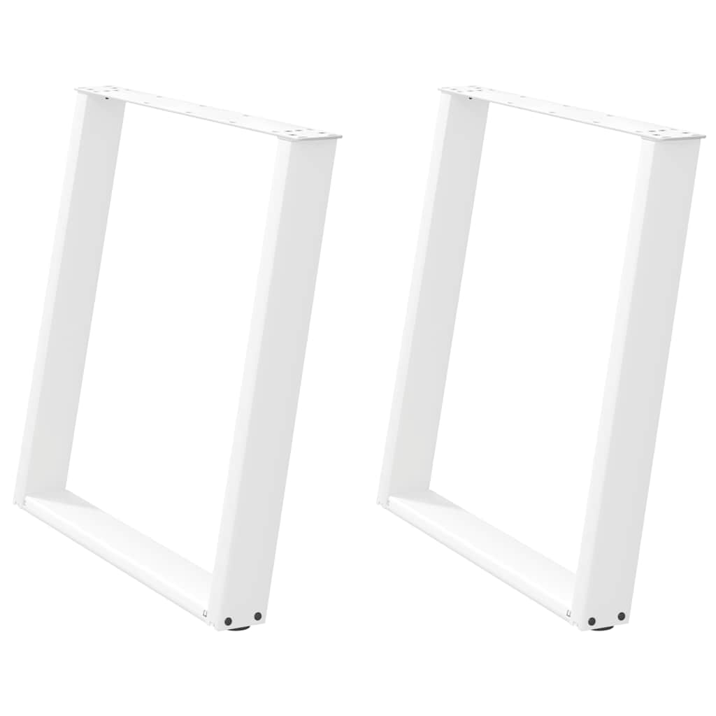 Pieds de table à manger forme de U 2 pcs blanc 70x(72-73) cm Pieds de table vidaXL