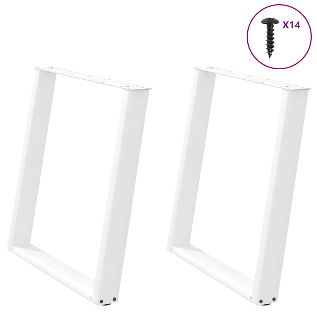 Pieds de table à manger forme de U 2 pcs blanc 80x(72-73) cm Pieds de table vidaXL