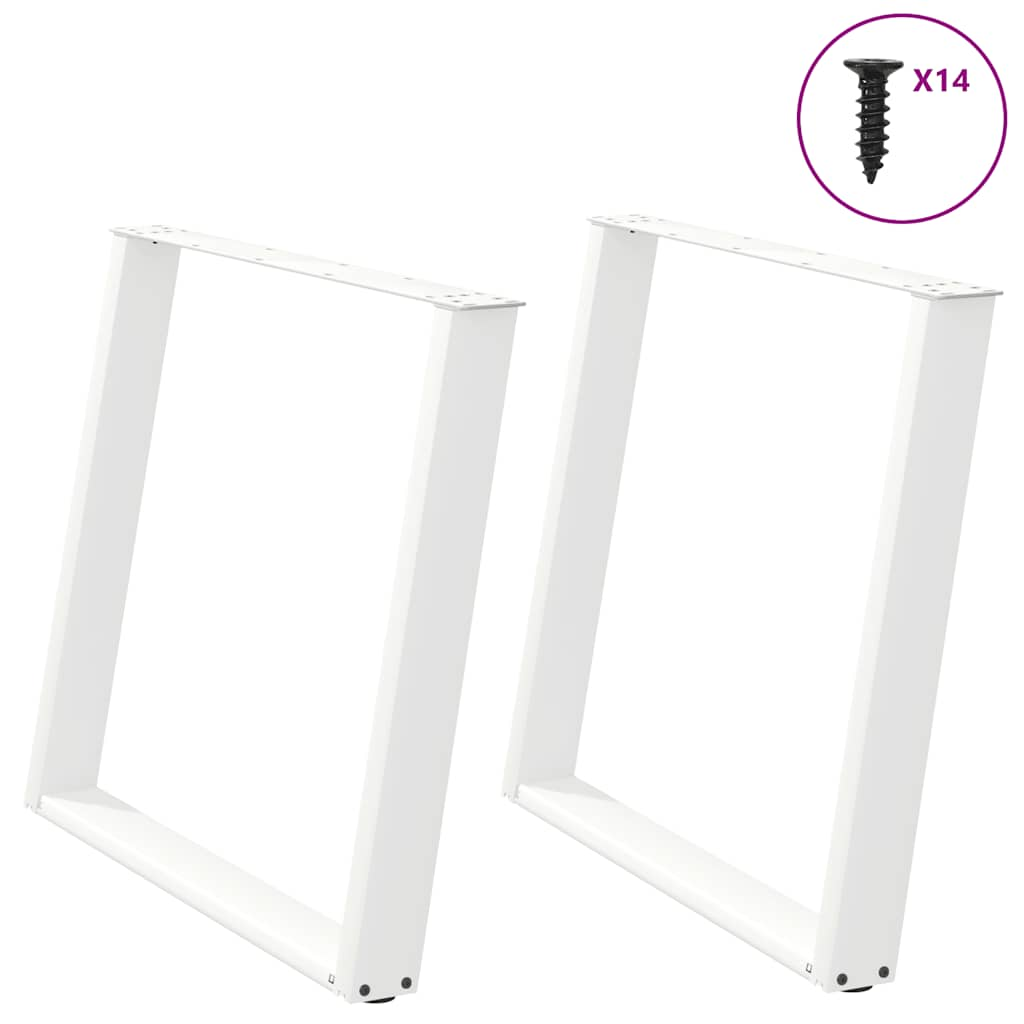 Pieds de table à manger forme de U 2 pcs blanc 100x(72-73) cm Pieds de table vidaXL