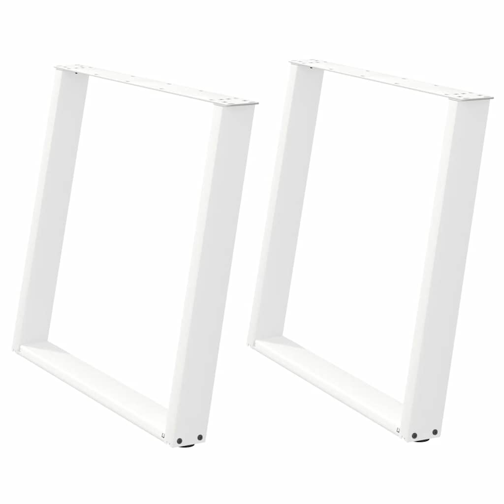 Pieds de table à manger forme de U 2 pcs blanc 100x(72-73) cm Pieds de table vidaXL