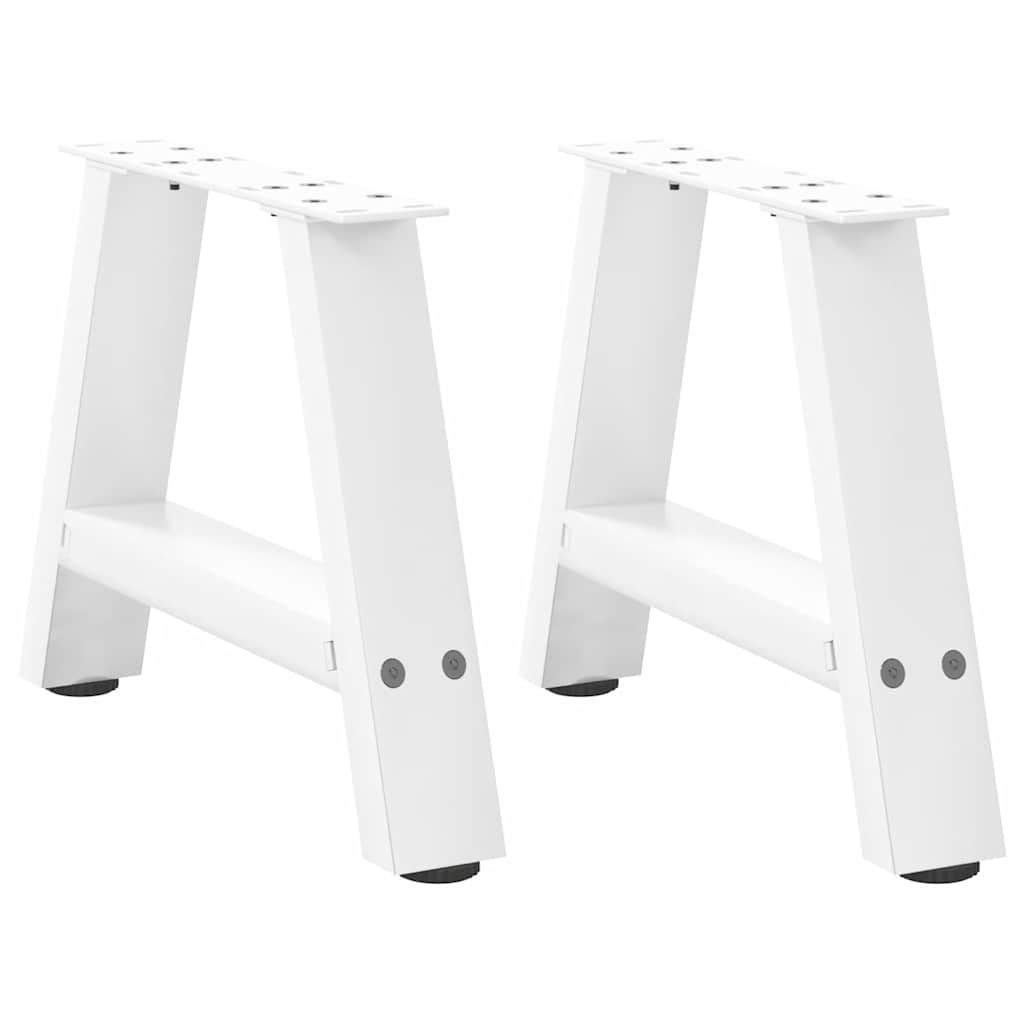 Pieds de table basse forme de A 2 pcs blanc 30x(30-31) cm acier Pieds de table vidaXL