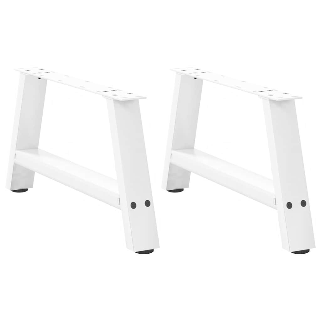 Pieds de table basse forme de A 2 pcs blanc 60x(30-31) cm acier Pieds de table vidaXL