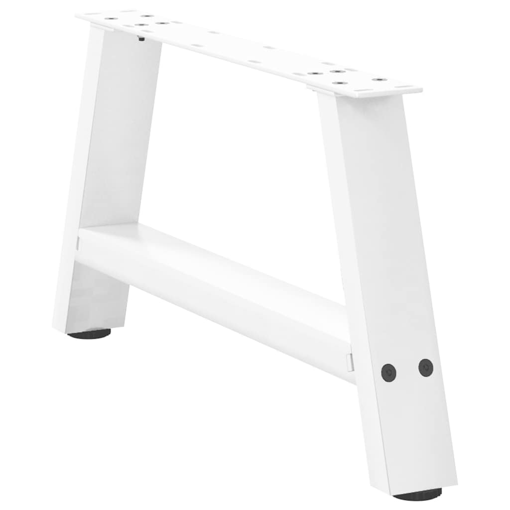 Pieds de table basse forme de A 2 pcs blanc 60x(30-31) cm acier Pieds de table vidaXL