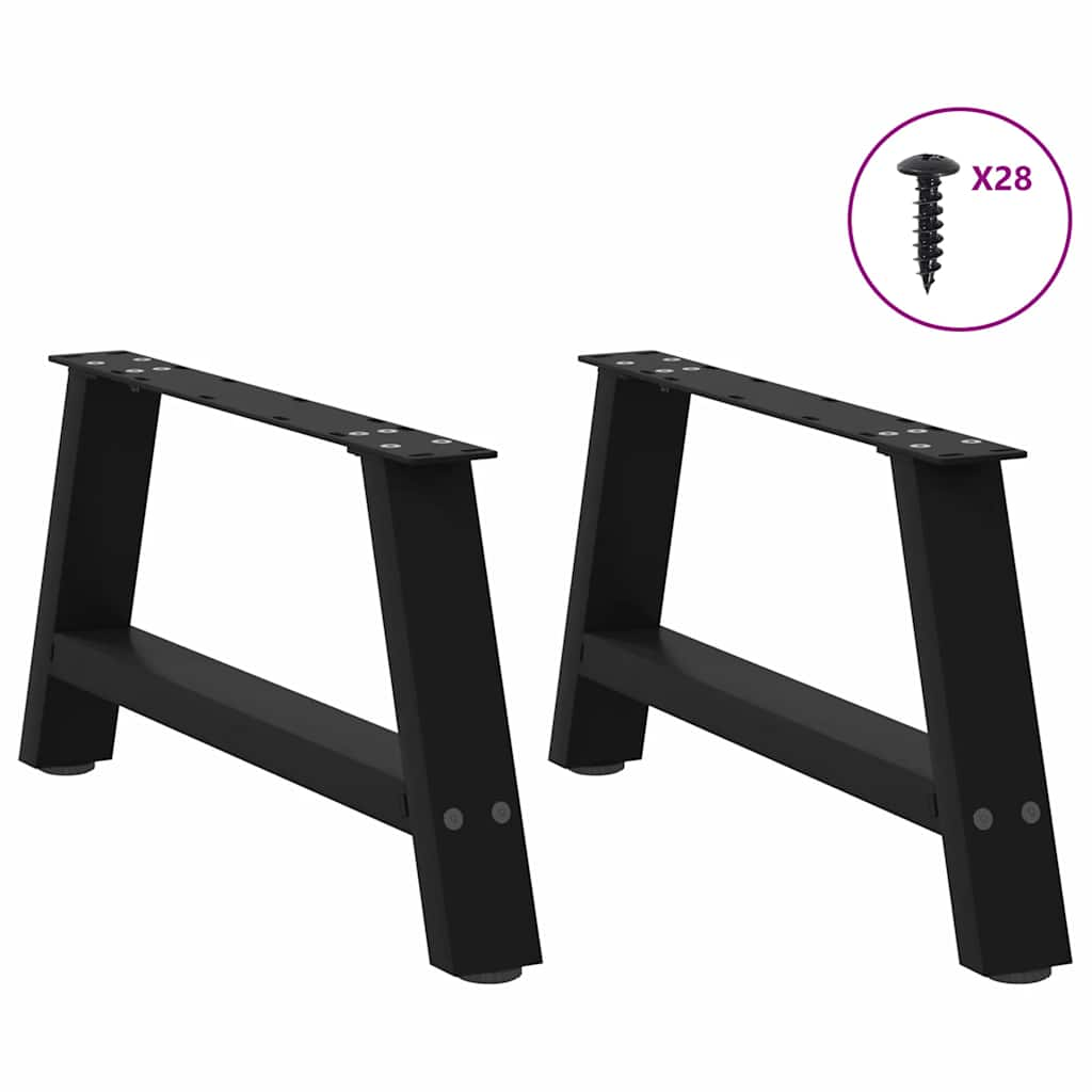 Pieds de table basse forme de A 2 pcs noir 70x(30-31) cm acier Pieds de table vidaXL   