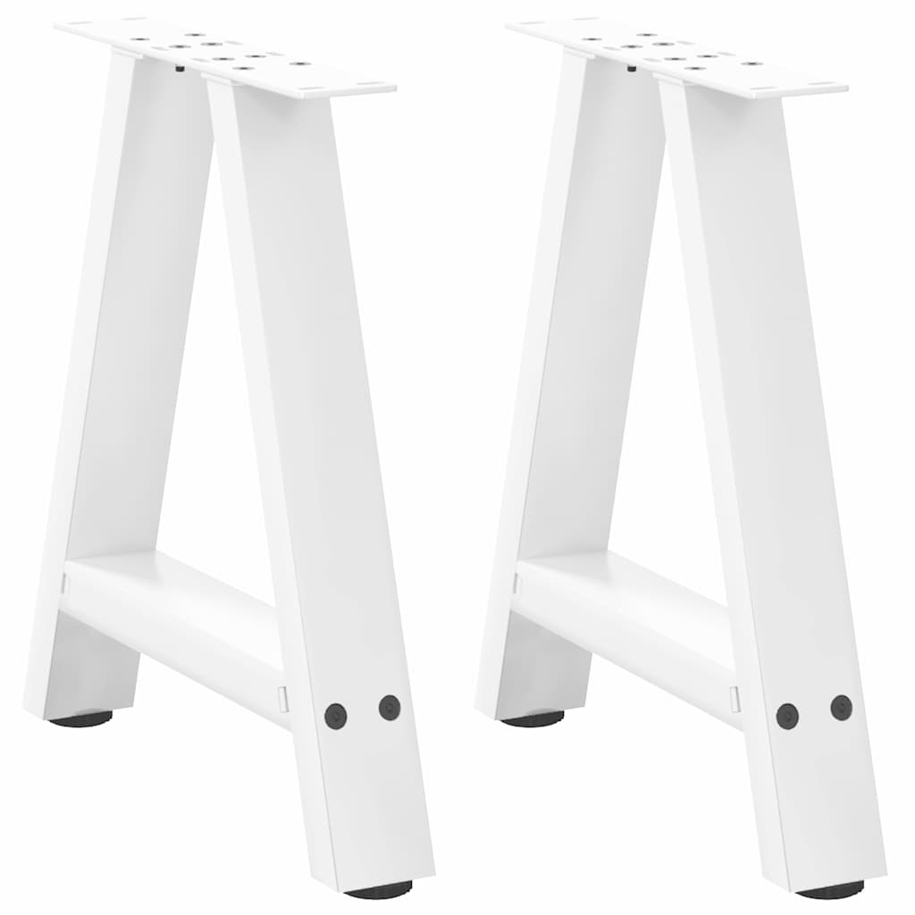 Pieds de table basse forme de A 2 pcs blanc 38x(42-43) cm acier Pieds de table vidaXL