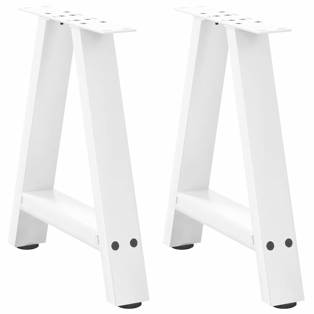 Pieds de table basse forme de A 2 pcs blanc 50x(42-43) cm acier Pieds de table vidaXL