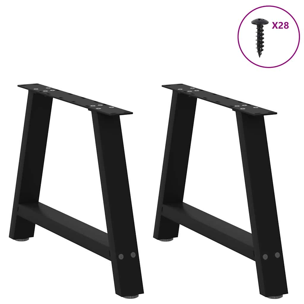 Pieds de table basse forme de A 2 pcs noir 60x(42-43) cm acier Pieds de table vidaXL   