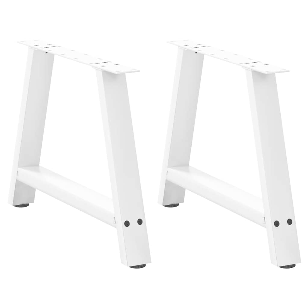 Pieds de table basse forme de A 2 pcs blanc 60x(42-43) cm acier Pieds de table vidaXL