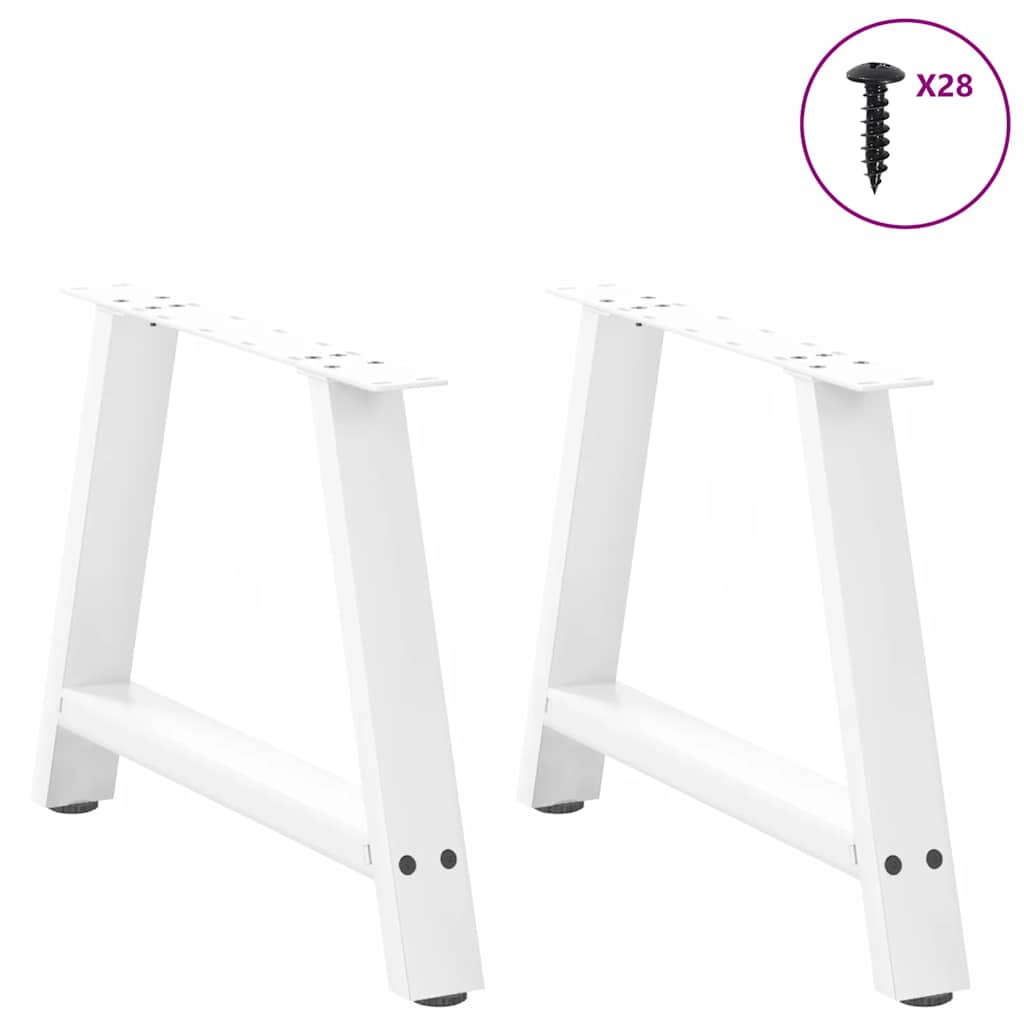 Pieds de table basse forme de A 2 pcs blanc 60x(42-43) cm acier Pieds de table vidaXL