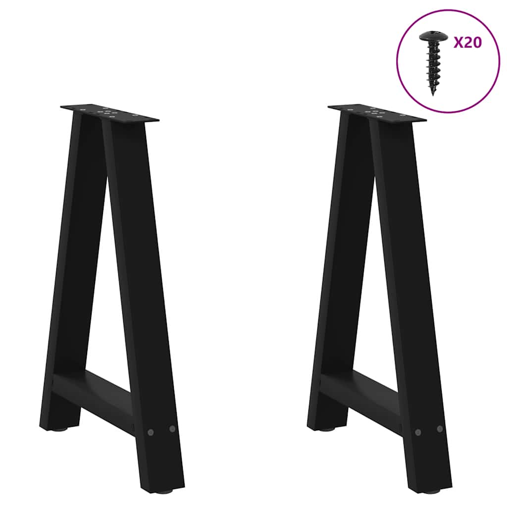 Pieds de table basse forme de A 2 pcs noir 50x(72-73) cm acier Pieds de table vidaXL   