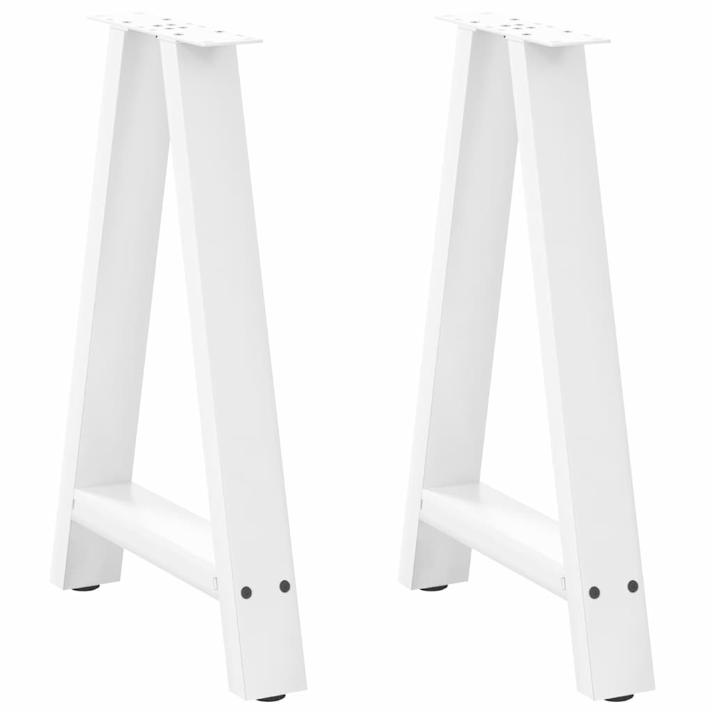 Pieds de table basse forme de A 2 pcs blanc 50x(72-73) cm acier Pieds de table vidaXL