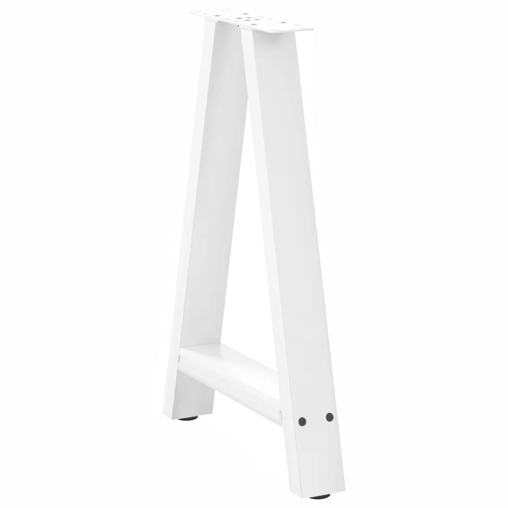 Pieds de table basse forme de A 2 pcs blanc 50x(72-73) cm acier Pieds de table vidaXL