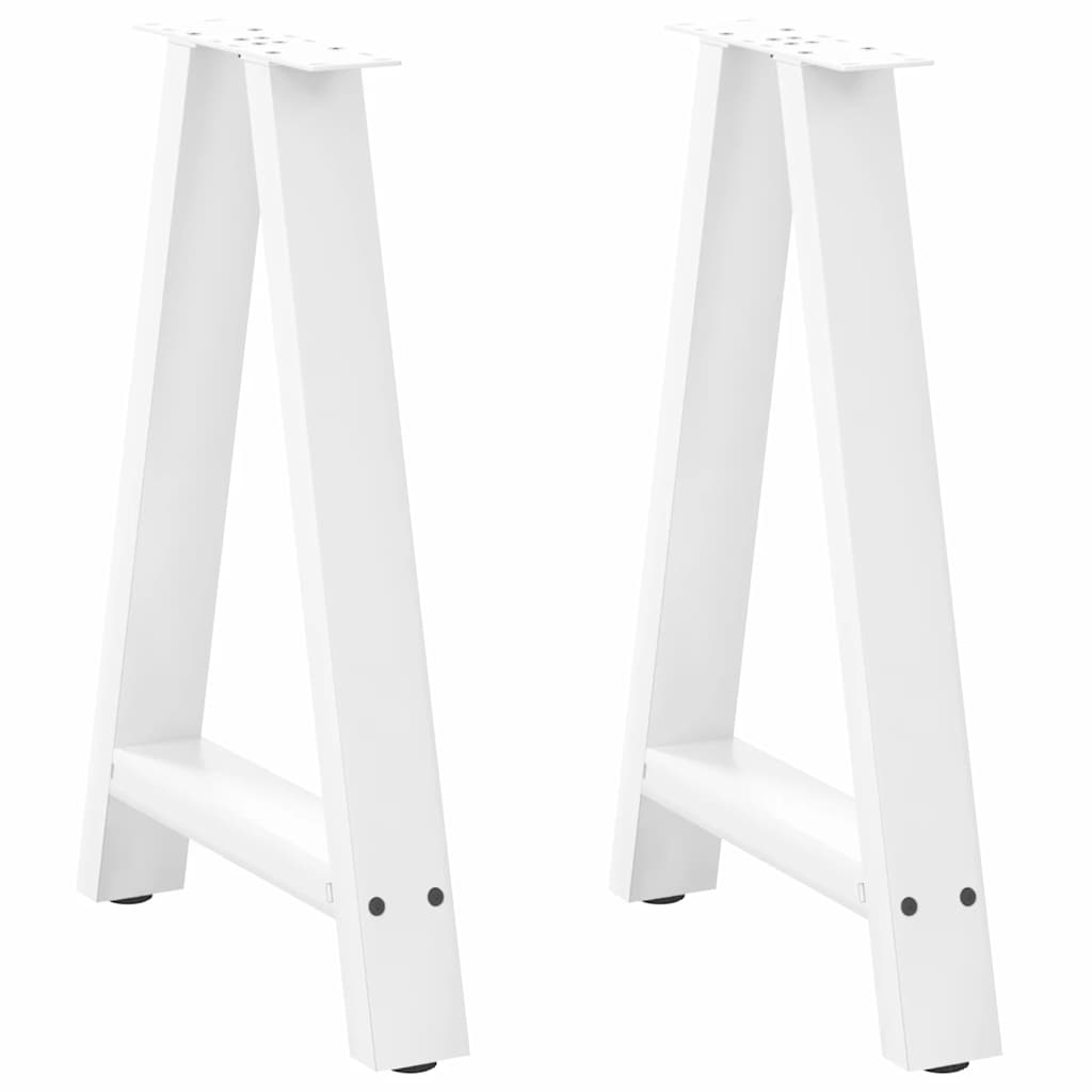 Pieds de table basse forme de A 2 pcs blanc 60x(72-73) cm acier Pieds de table vidaXL