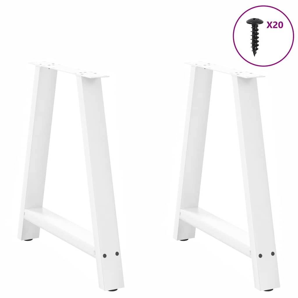 Pieds de table basse forme de A 2 pcs blanc 70x(72-73) cm acier Pieds de table vidaXL