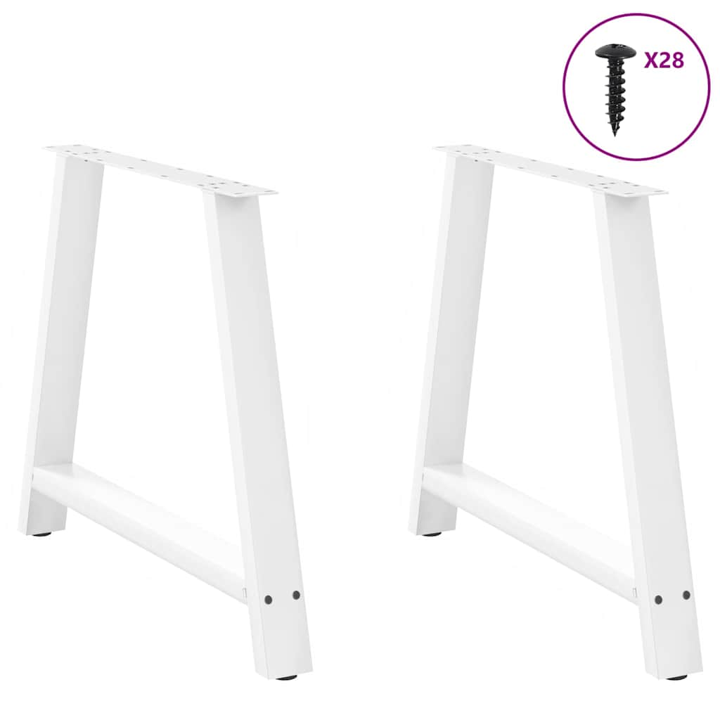 Pieds de table basse forme de A 2 pcs blanc 90x(72-73) cm acier Pieds de table vidaXL