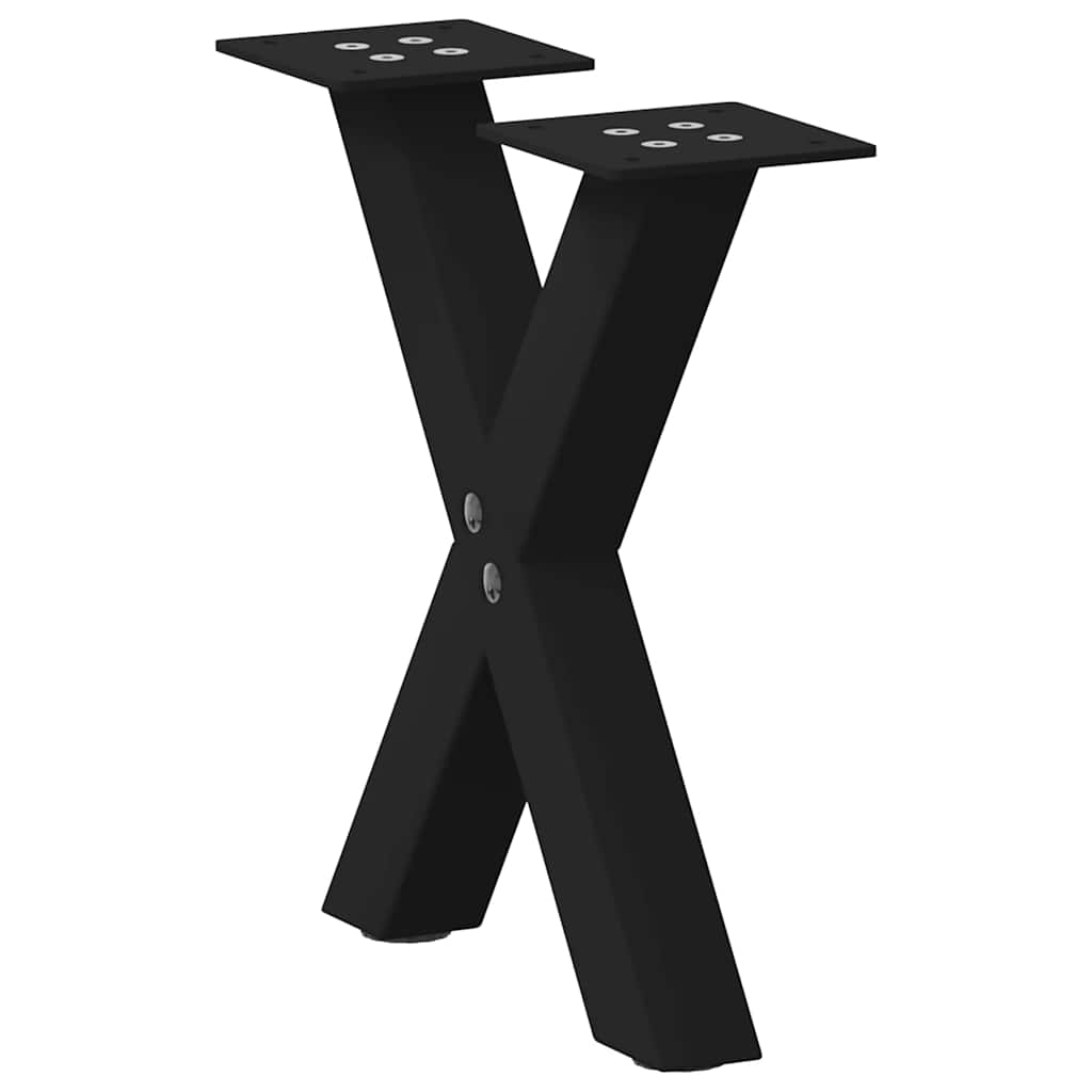 Pieds de table basse forme de X 2 pcs noir 30x(30-31) cm acier Pieds de table vidaXL