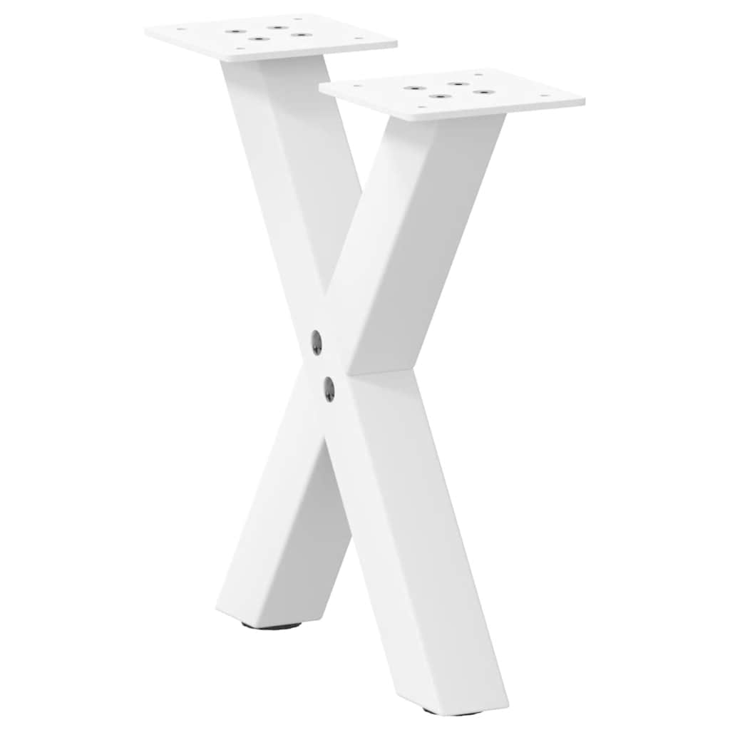 Pieds de table basse forme de X 2 pcs blanc 30x(30-31) cm acier Pieds de table vidaXL