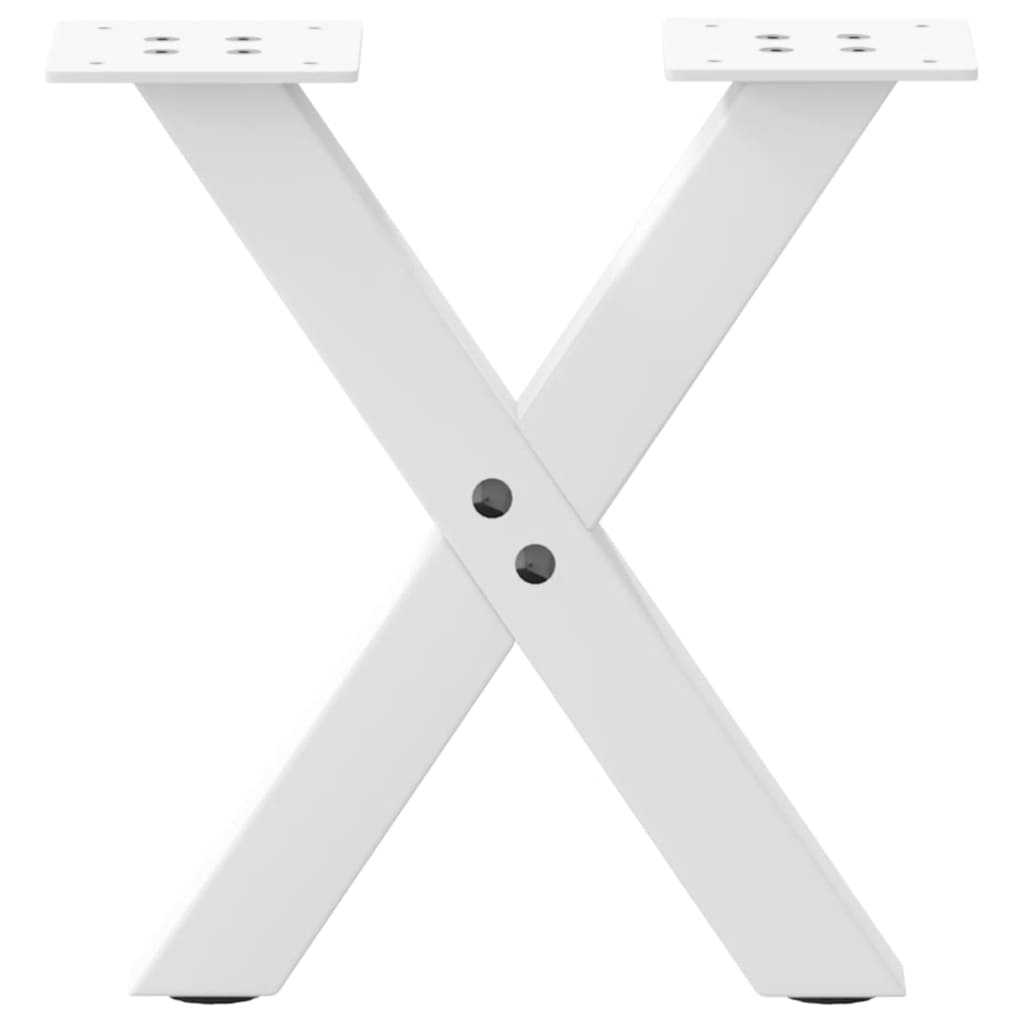 Pieds de table basse forme de X 2 pcs blanc 30x(30-31) cm acier Pieds de table vidaXL