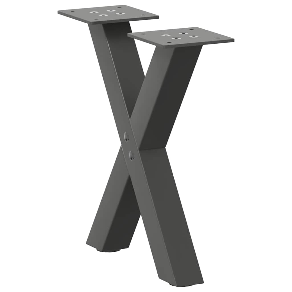 Pieds de table basse forme de X 2 pcs anthracite 30x(30-31) cm Pieds de table vidaXL