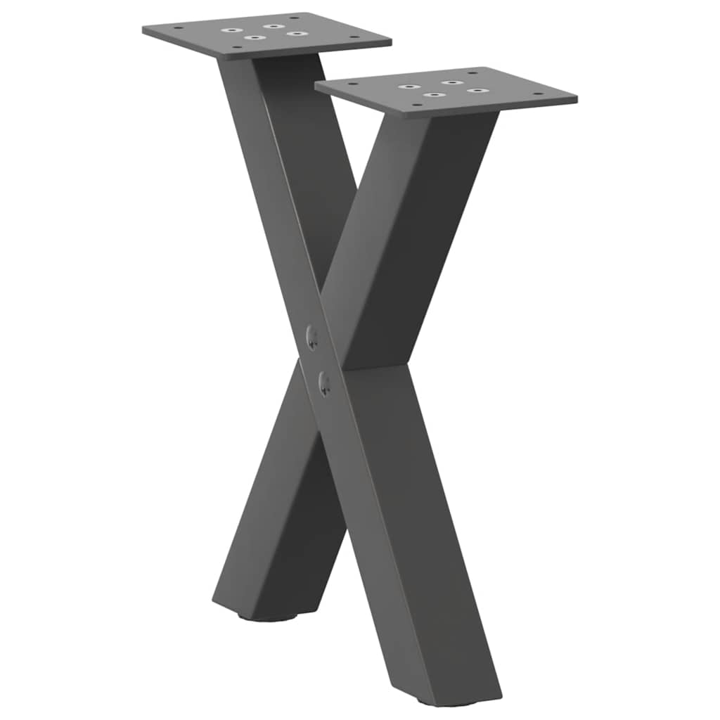 Pieds de table basse forme de X 2 pcs anthracite 40x(30-31) cm Pieds de table vidaXL