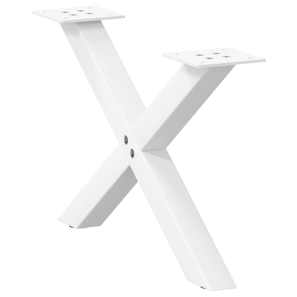 Pieds de table basse forme de X 2 pcs blanc 50x(30-31) cm acier Pieds de table vidaXL