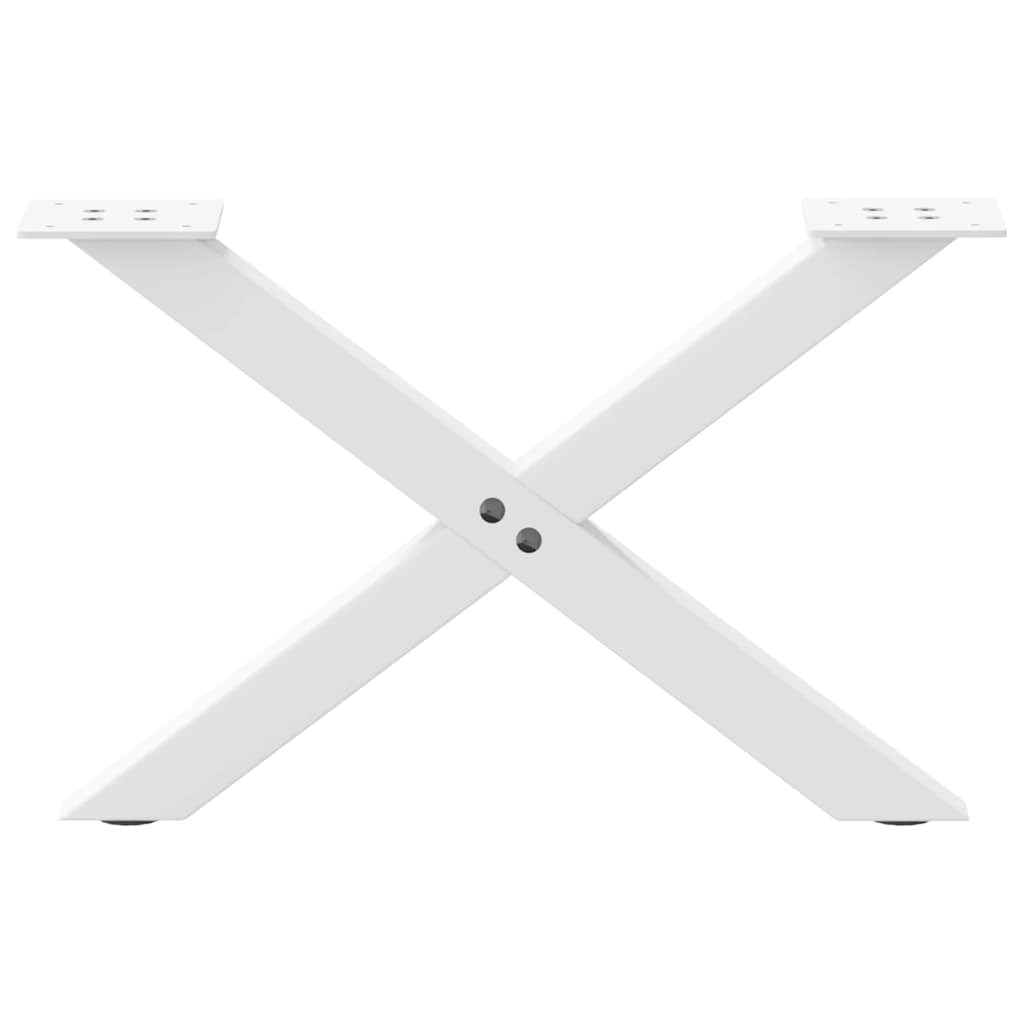 Pieds de table basse forme de X 2 pcs blanc 50x(30-31) cm acier Pieds de table vidaXL