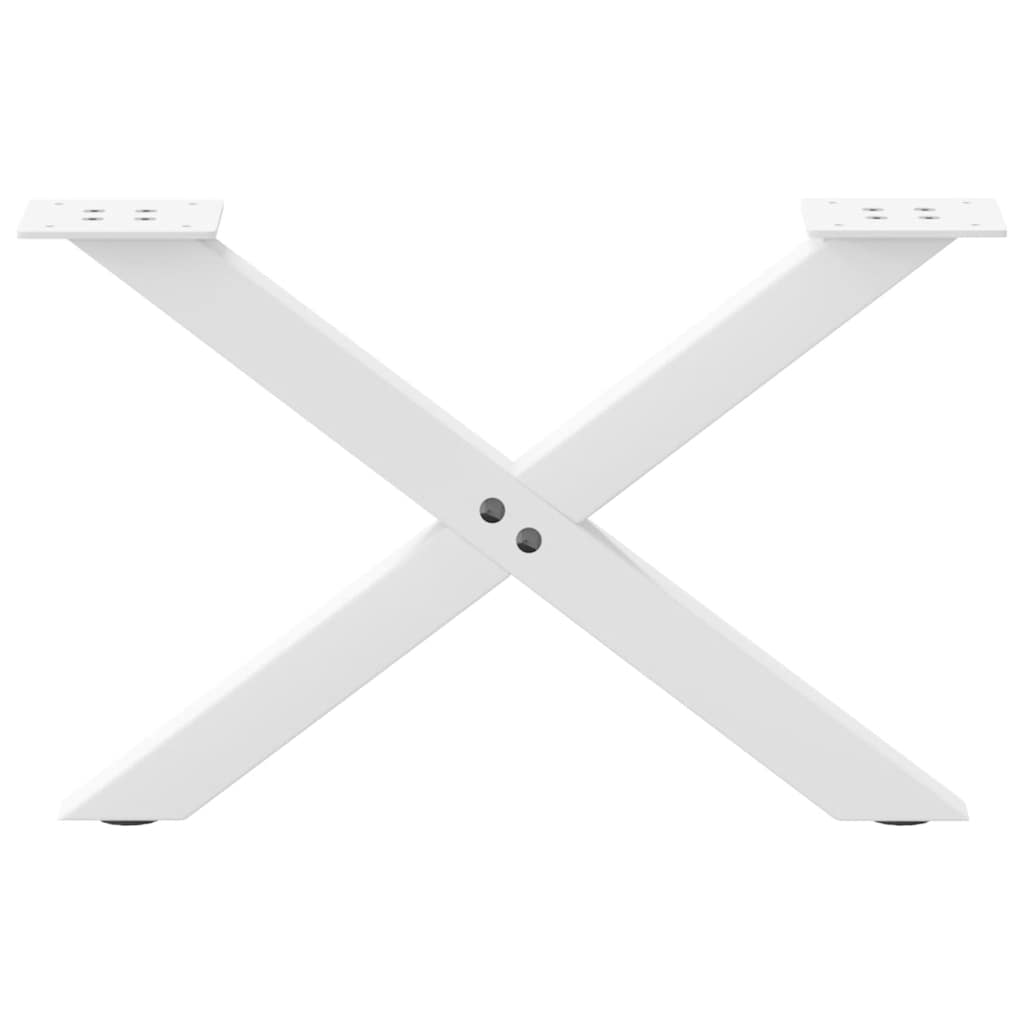 Pieds de table basse forme de X 2 pcs blanc 60x(30-31) cm acier Pieds de table vidaXL