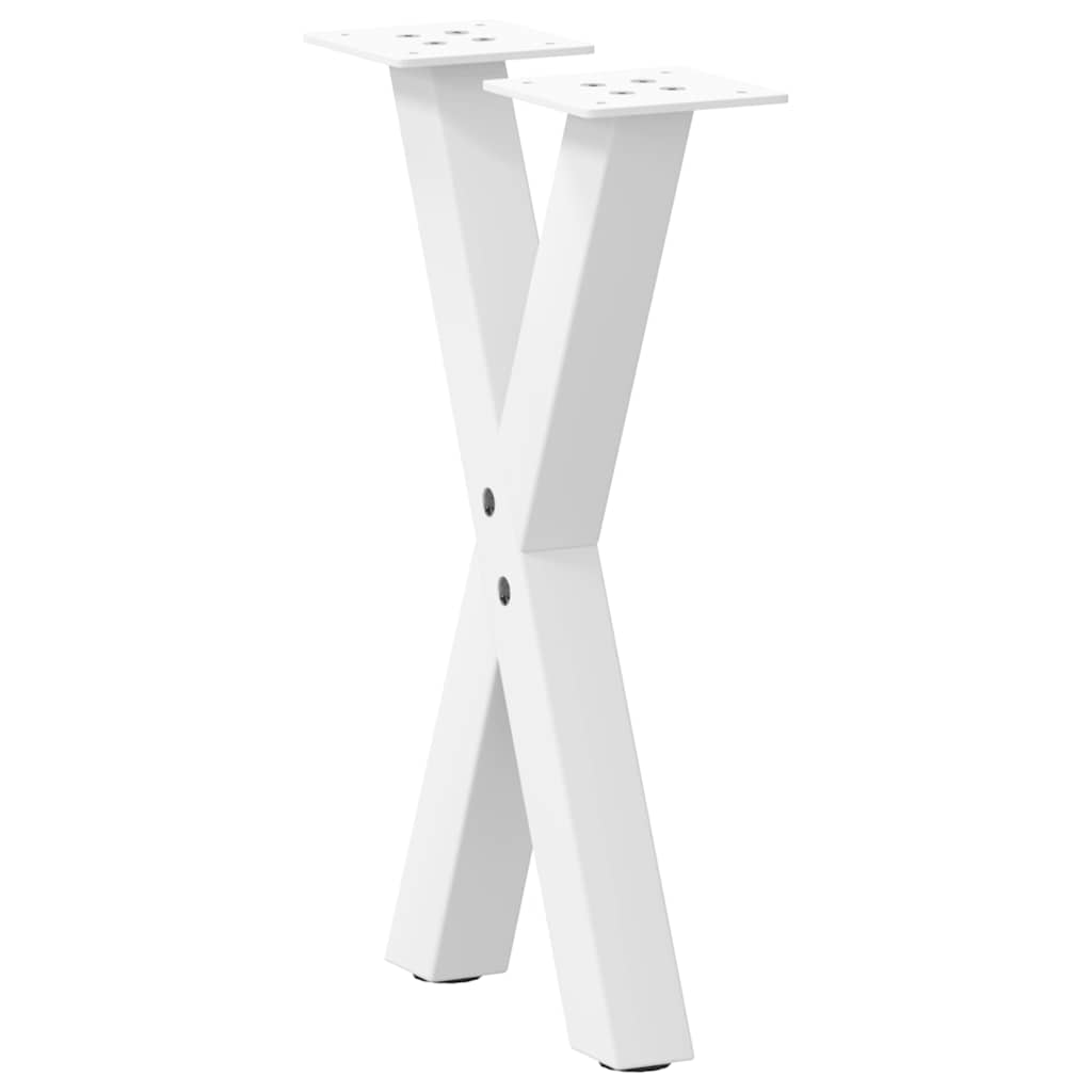 Pieds de table basse forme de X 2 pcs blanc 28x(42-43) cm acier Pieds de table vidaXL