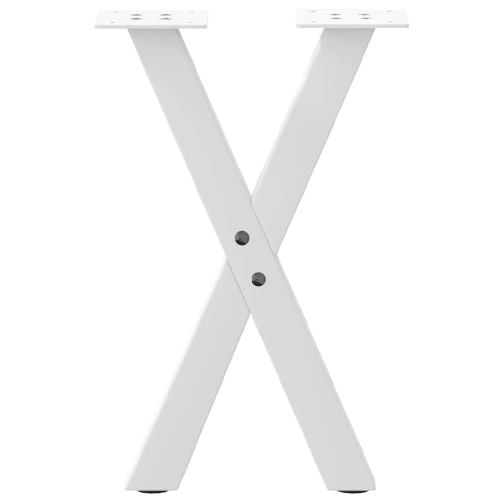 Pieds de table basse forme de X 2 pcs blanc 28x(42-43) cm acier Pieds de table vidaXL