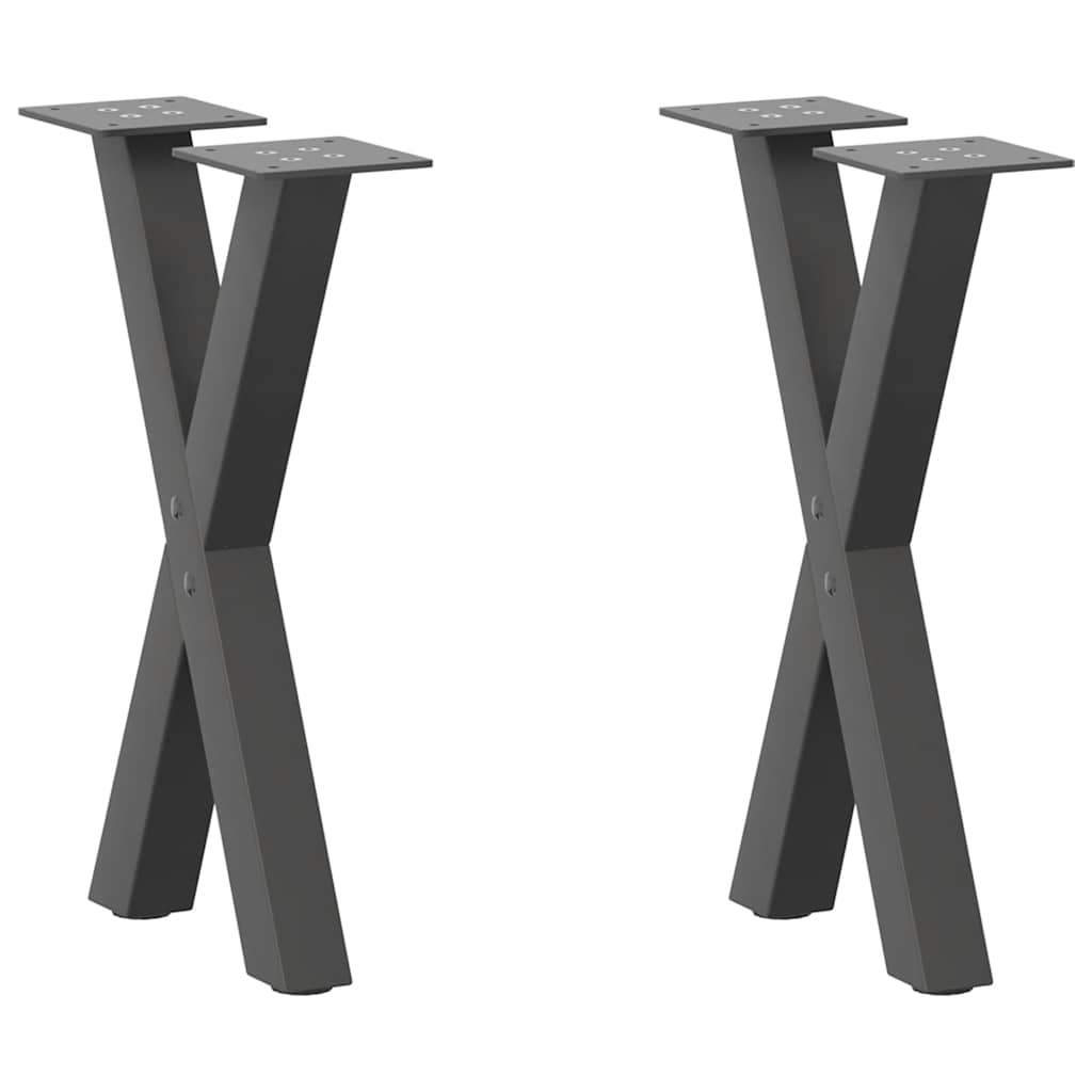 Pieds de table basse forme de X 2 pcs anthracite 28x(42-43) cm Pieds de table vidaXL