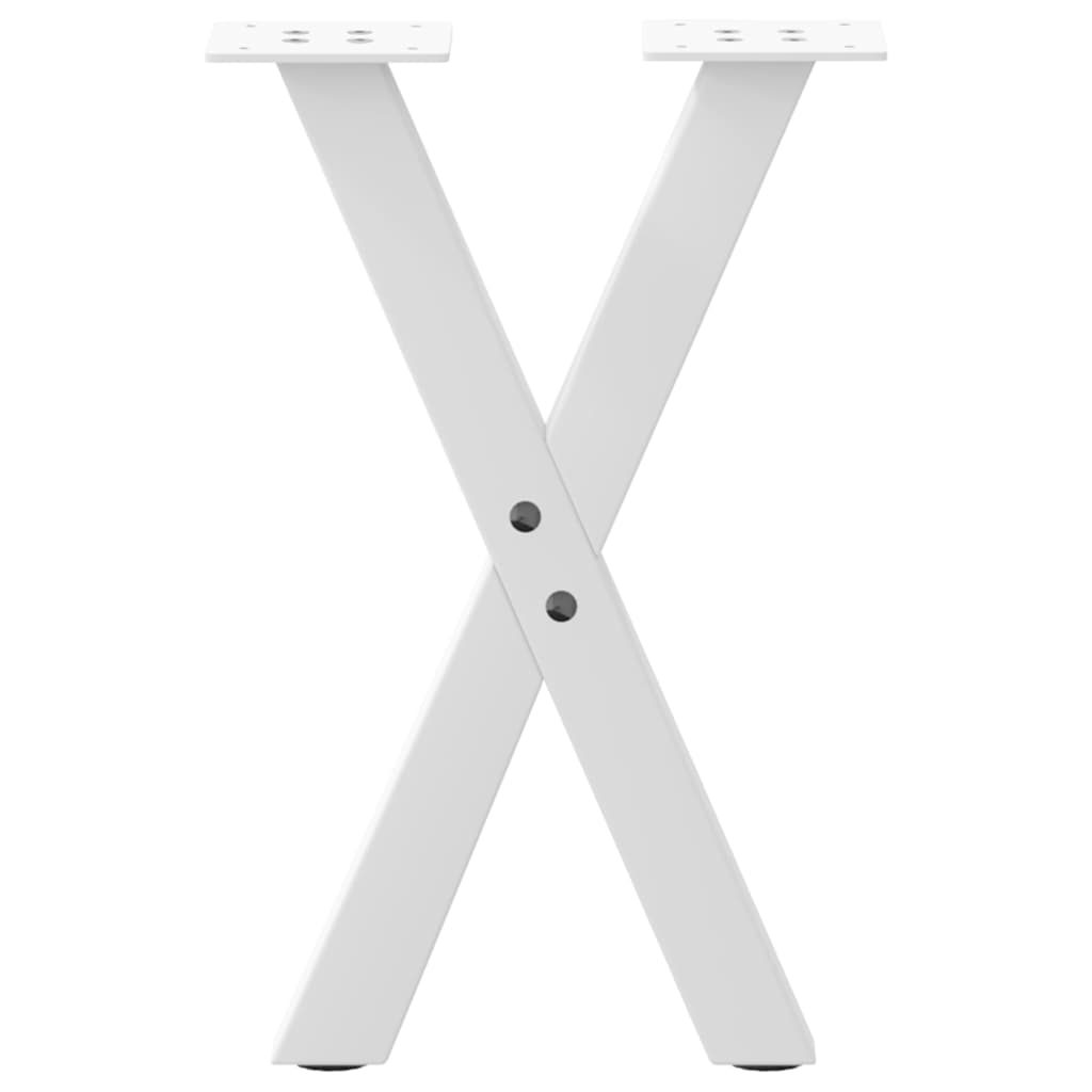 Pieds de table basse forme de X 2 pcs blanc 38x(42-43) cm acier Pieds de table vidaXL