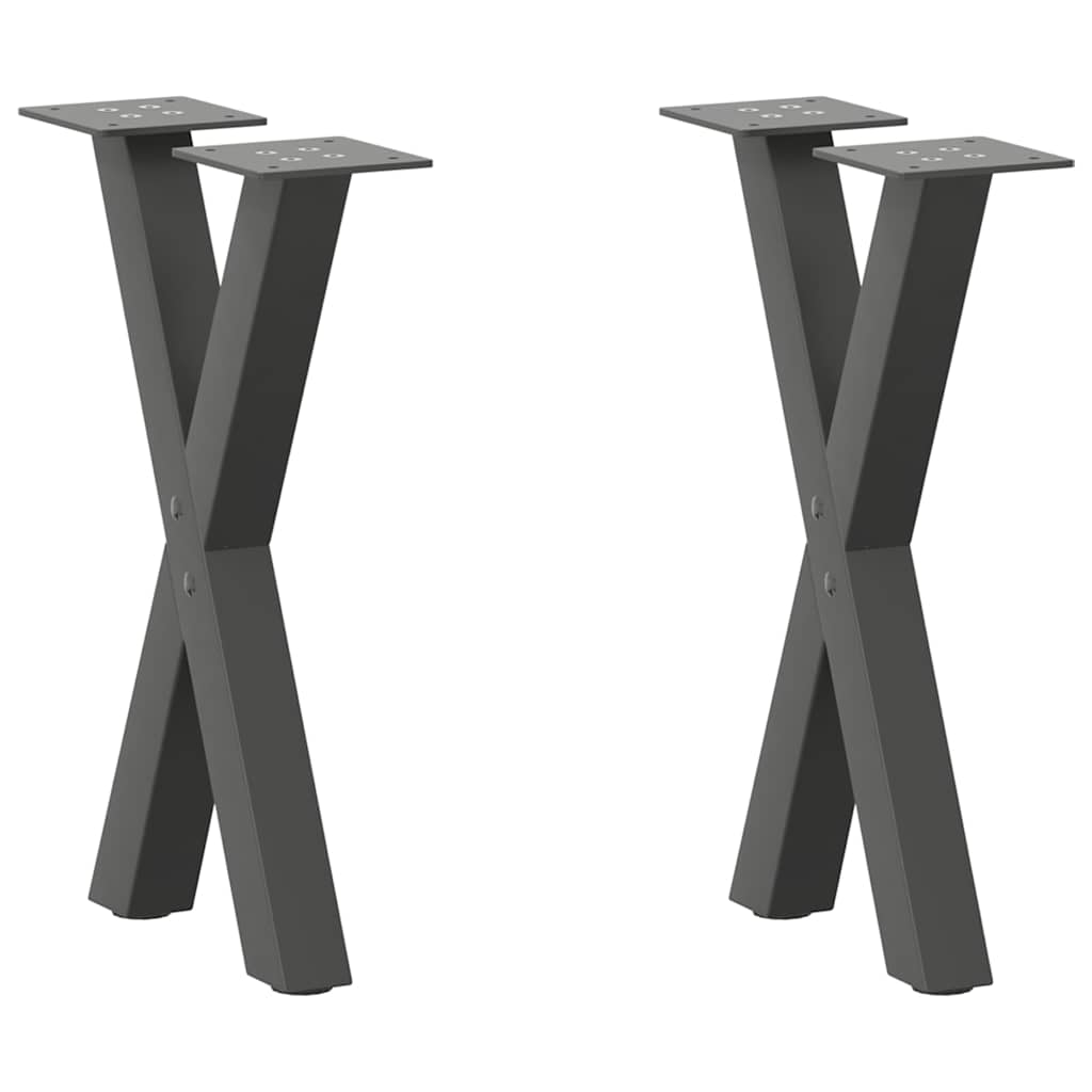 Pieds de table basse forme de X 2 pcs anthracite 38x(42-43) cm Pieds de table vidaXL