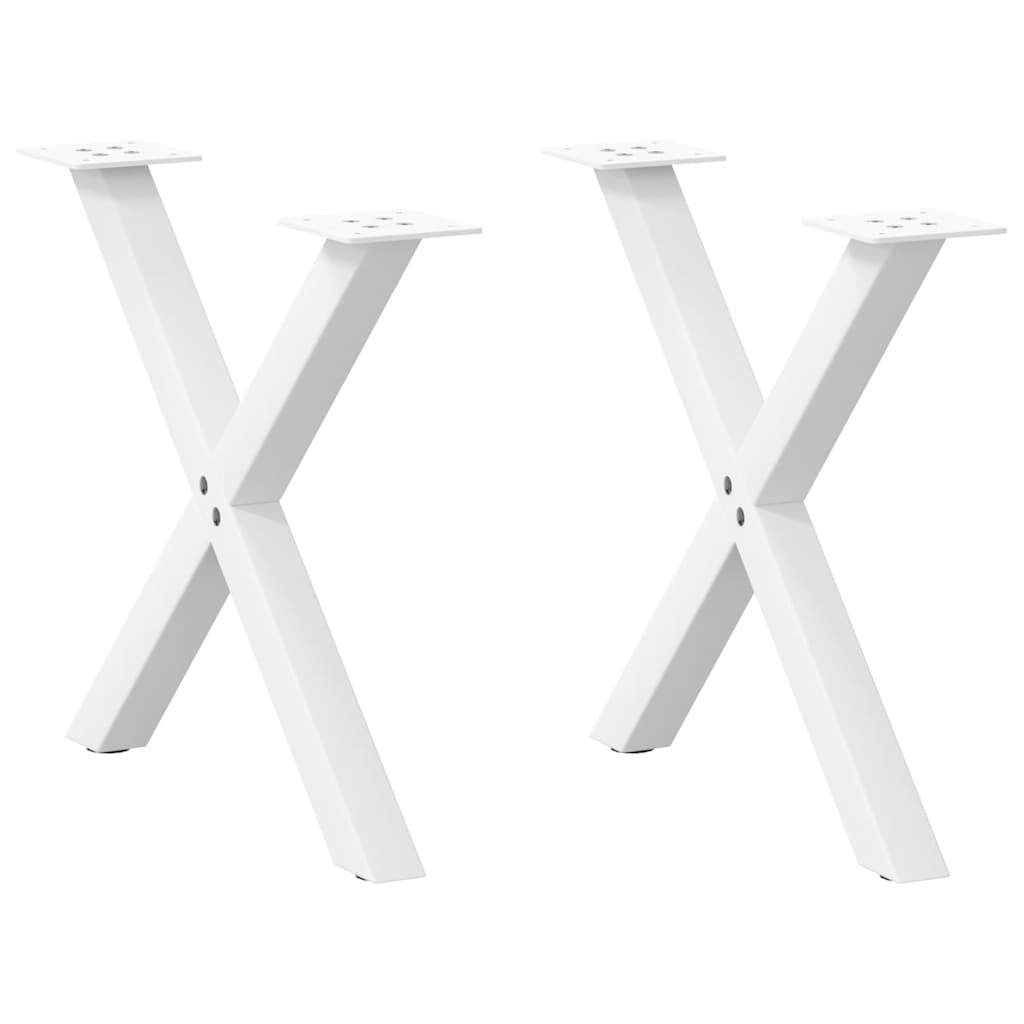 Pieds de table basse forme de X 2 pcs blanc 50x(42-43) cm acier Pieds de table vidaXL