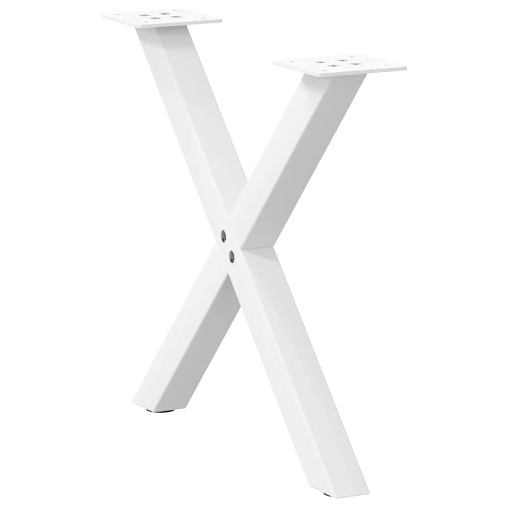 Pieds de table basse forme de X 2 pcs blanc 50x(42-43) cm acier Pieds de table vidaXL