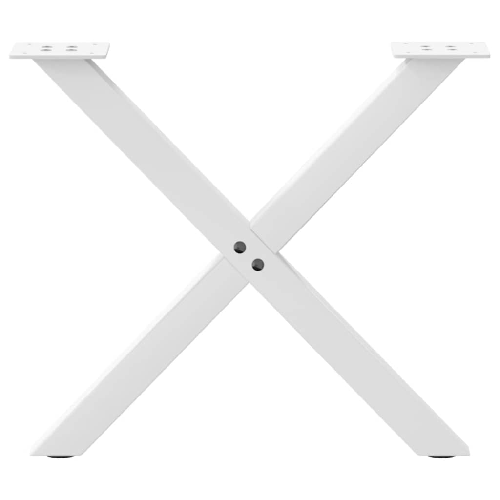 Pieds de table basse forme de X 2 pcs blanc 50x(42-43) cm acier Pieds de table vidaXL