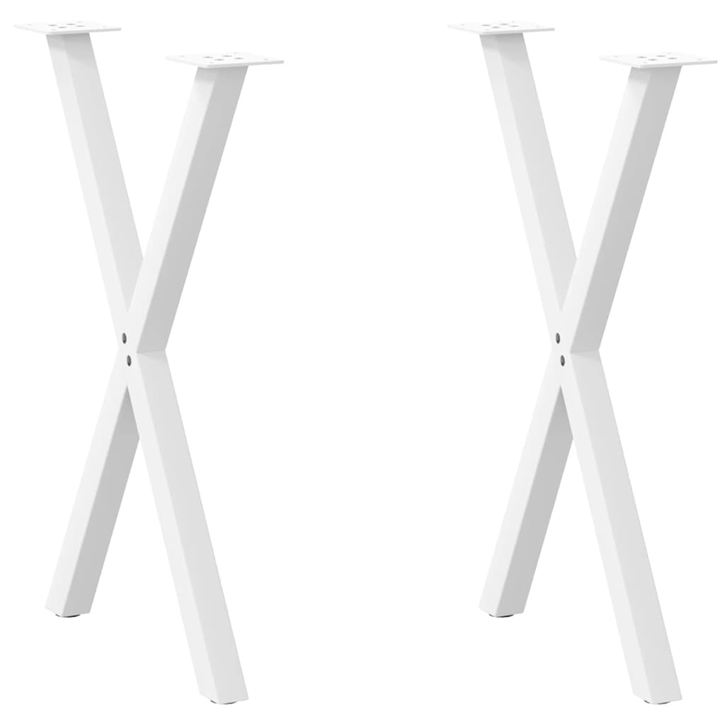 Pieds de table à manger forme de X 2 pcs blanc 50x(72-73) cm Pieds de table vidaXL