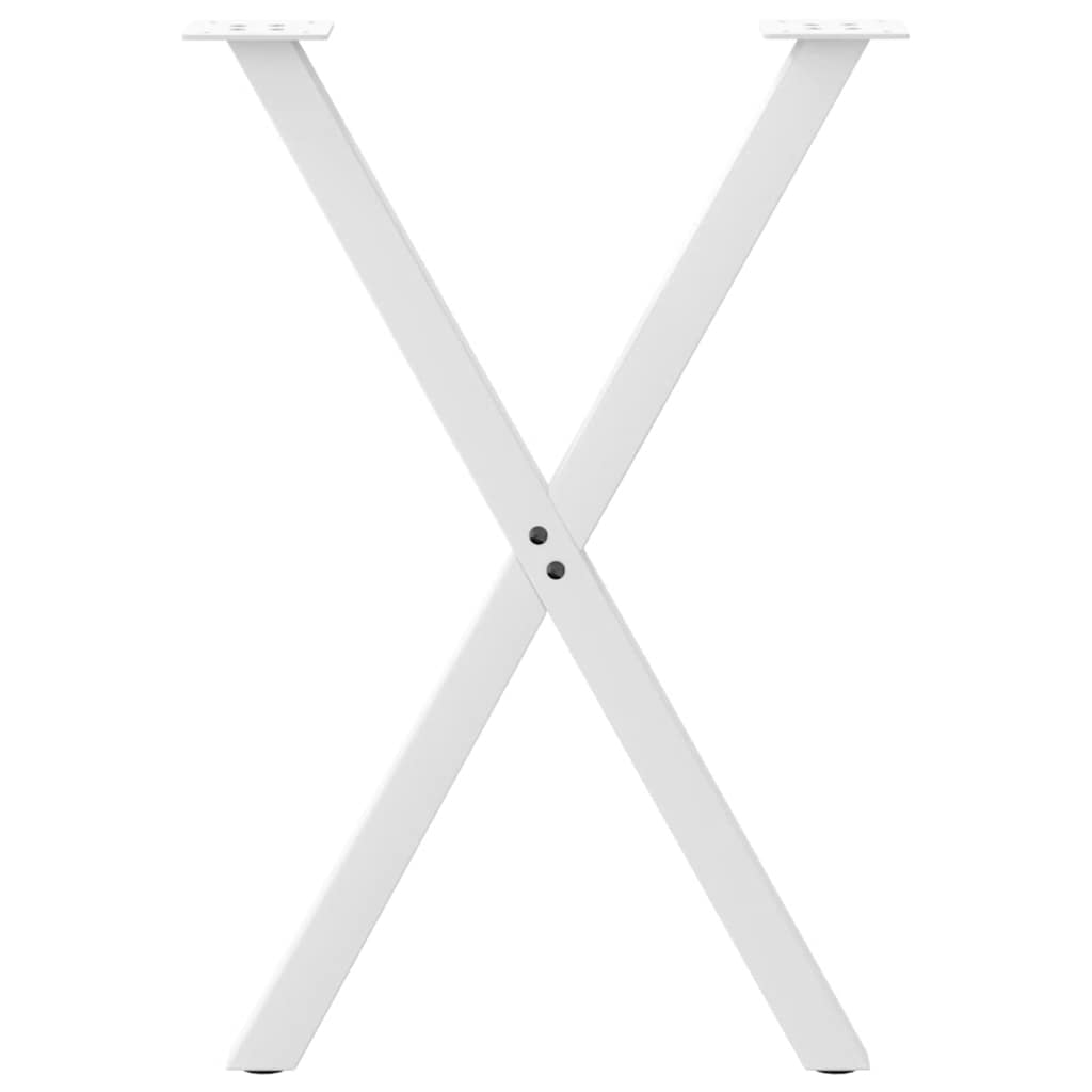 Pieds de table à manger forme de X 2 pcs blanc 50x(72-73) cm Pieds de table vidaXL