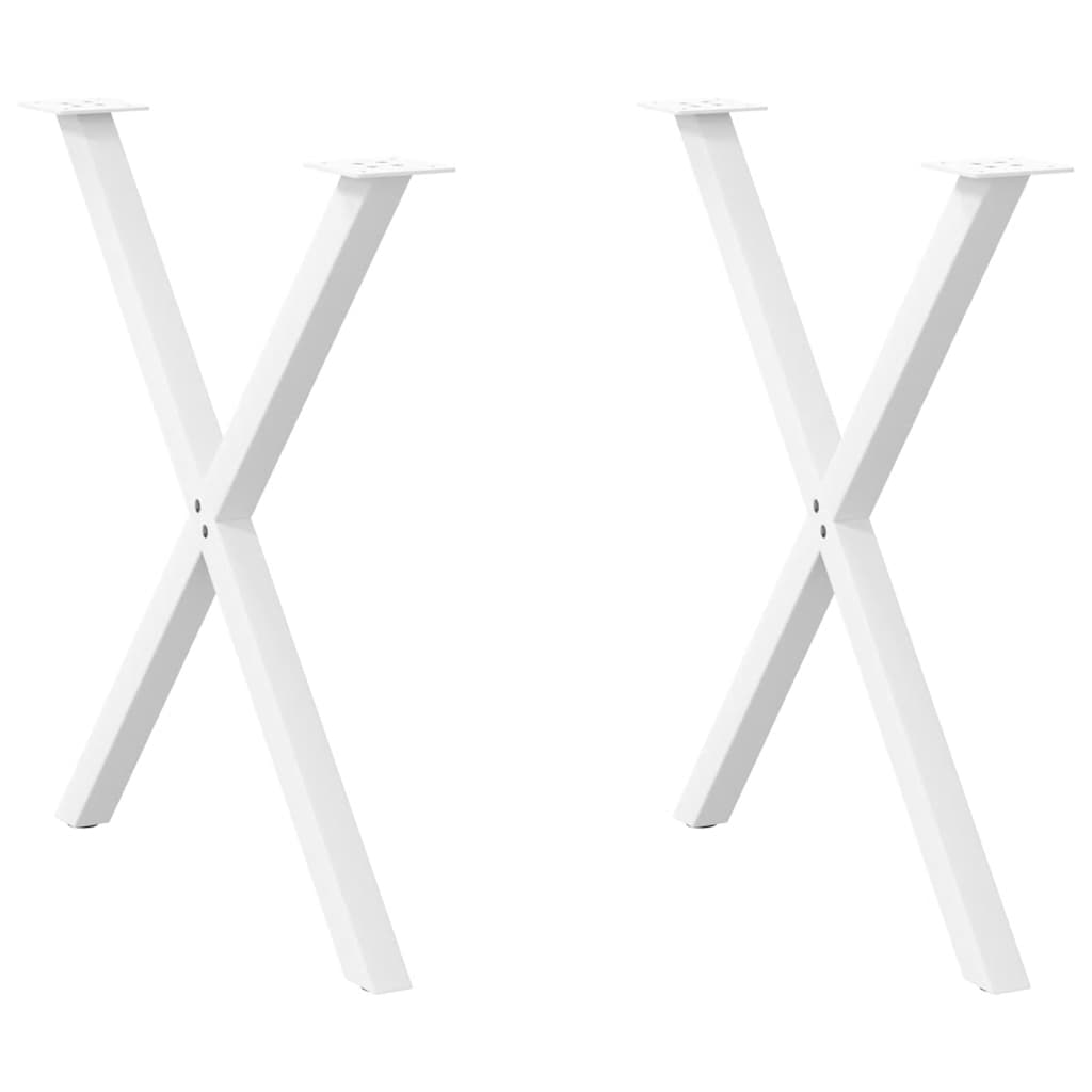 Pieds de table à manger forme de X 2 pcs blanc 70x(72-73) cm Pieds de table vidaXL