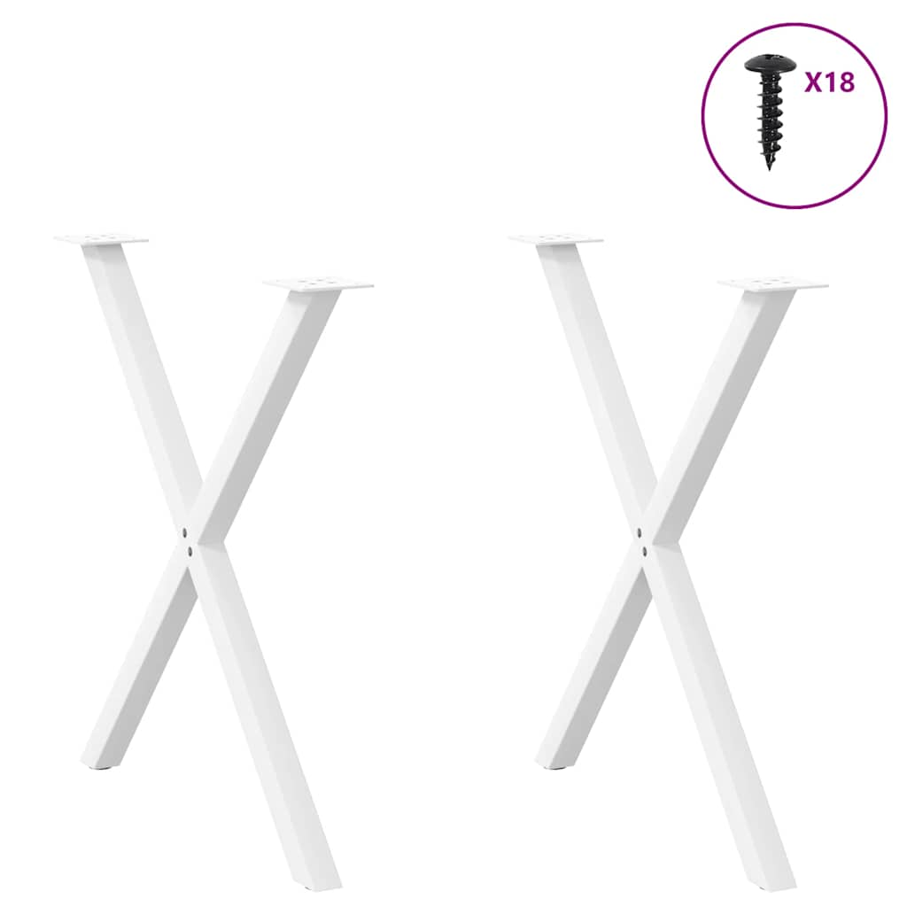 Pieds de table à manger forme de X 2 pcs blanc 80x(72-73) cm Pieds de table vidaXL