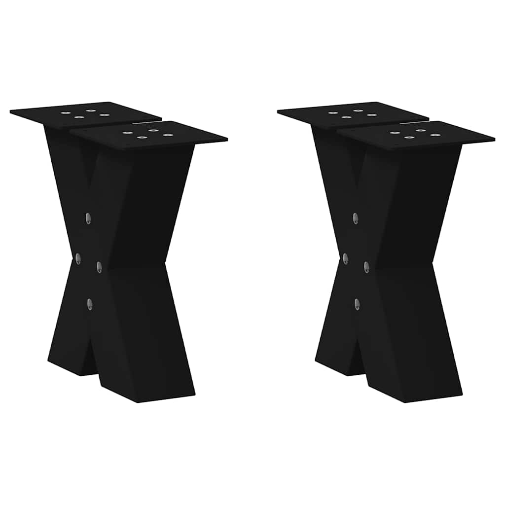 Pieds de table basse forme de X 2 pcs noir 30x(30-31) cm acier Pieds de table vidaXL