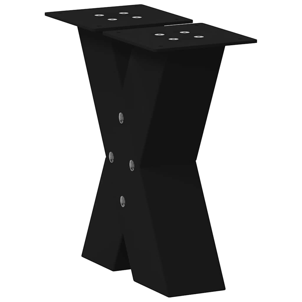 Pieds de table basse forme de X 2 pcs noir 30x(30-31) cm acier Pieds de table vidaXL