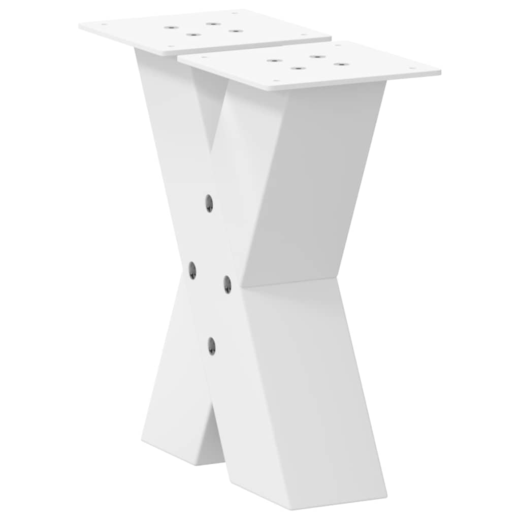 Pieds de table basse forme de X 2 pcs blanc 30x(30-31) cm acier Pieds de table vidaXL