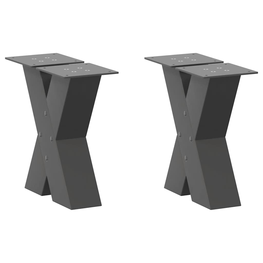 Pieds de table basse forme de X 2 pcs anthracite 30x(30-31) cm Pieds de table vidaXL