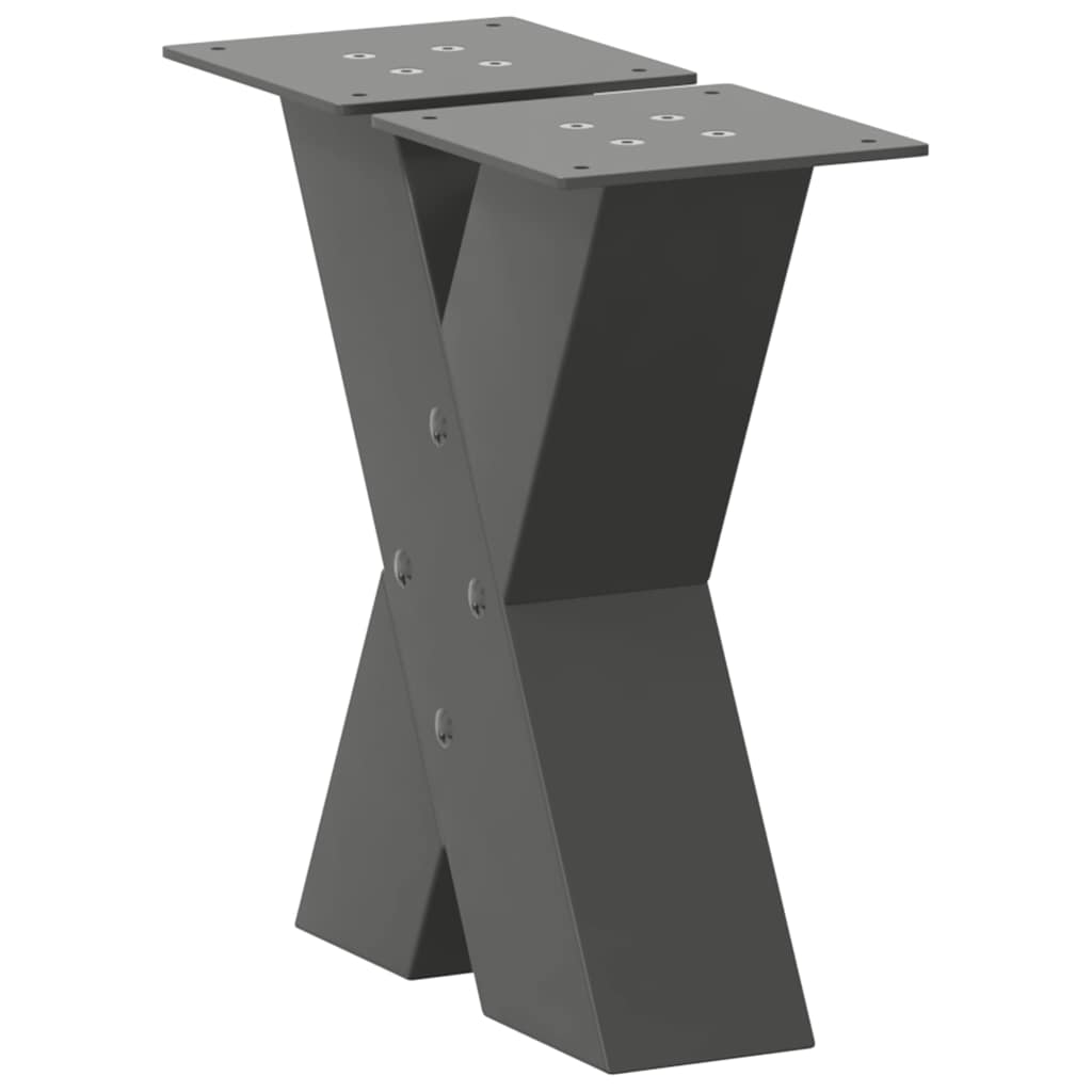 Pieds de table basse forme de X 2 pcs anthracite 30x(30-31) cm Pieds de table vidaXL